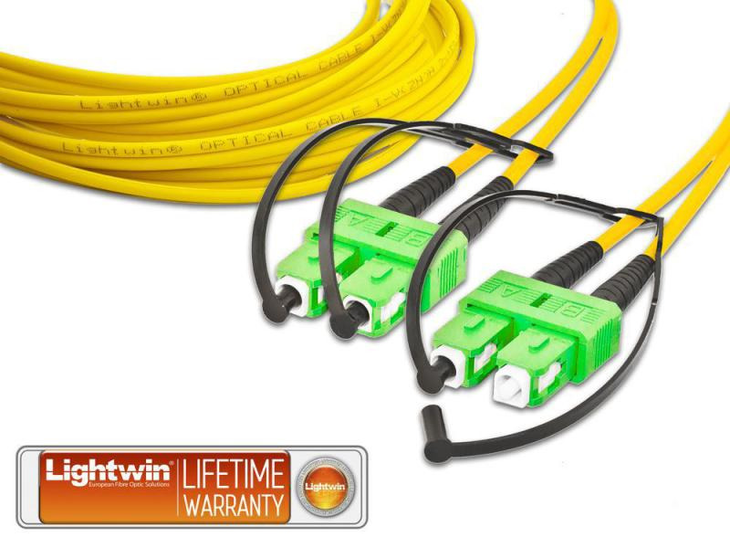 Lightwin LWL-Patchkabel SC/APC-SC/APC, Singlemode, Duplex, 5m