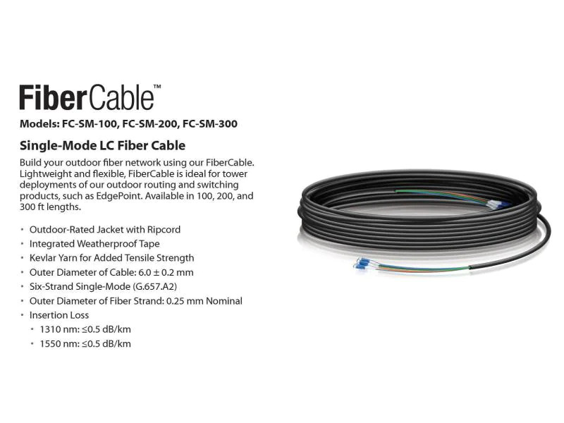 Ubiquiti LWL-Patchkabel 6xLC-LC, Singlemode, 30m