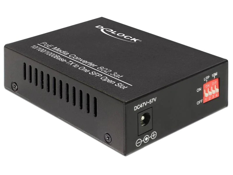 Delock Medienkonverter SFP - RJ45 1Gbps mit PoE+