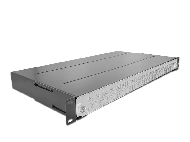 Delock 19 Verteiler Spleißbox für bis 96 Fasern 19 Rack