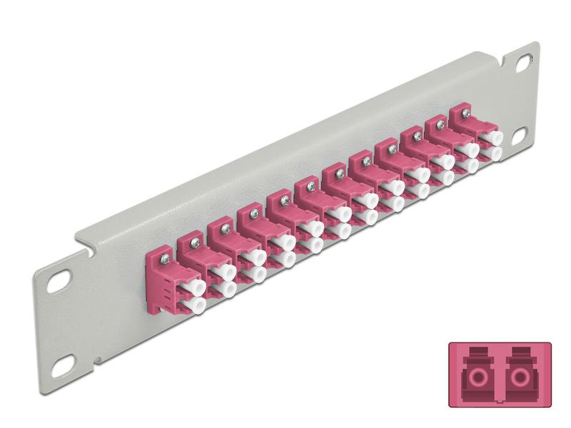 Delock Verteilerplatte 10″ LWL Patchpanel 12 Port LC Duplex grau
