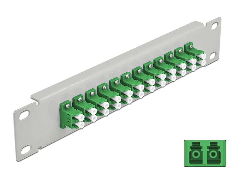 Delock Verteilerplatte 10″ LWL Patchpanel 12 Port LC Duplex grau