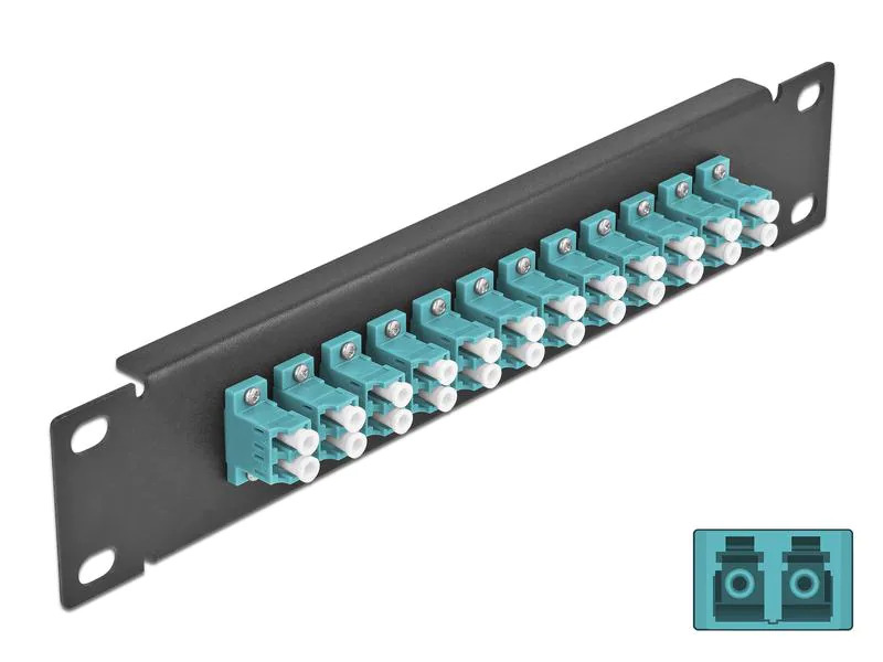 Delock Verteilerplatte 10″ LWL Patchpanel 12 Port LC Duplex schwarz