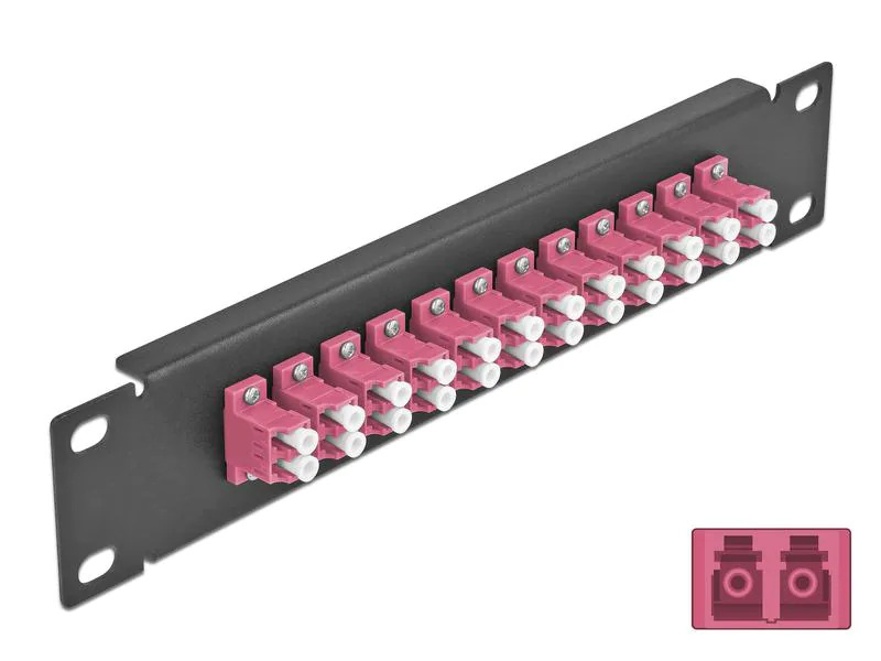 Delock Verteilerplatte 10″ LWL Patchpanel 12 Port LC Duplex schwarz