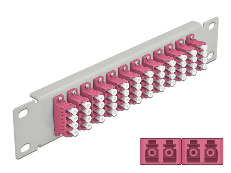 Delock Verteilerplatte 10″ LWL Patchpanel 12 Port LC Quad grau