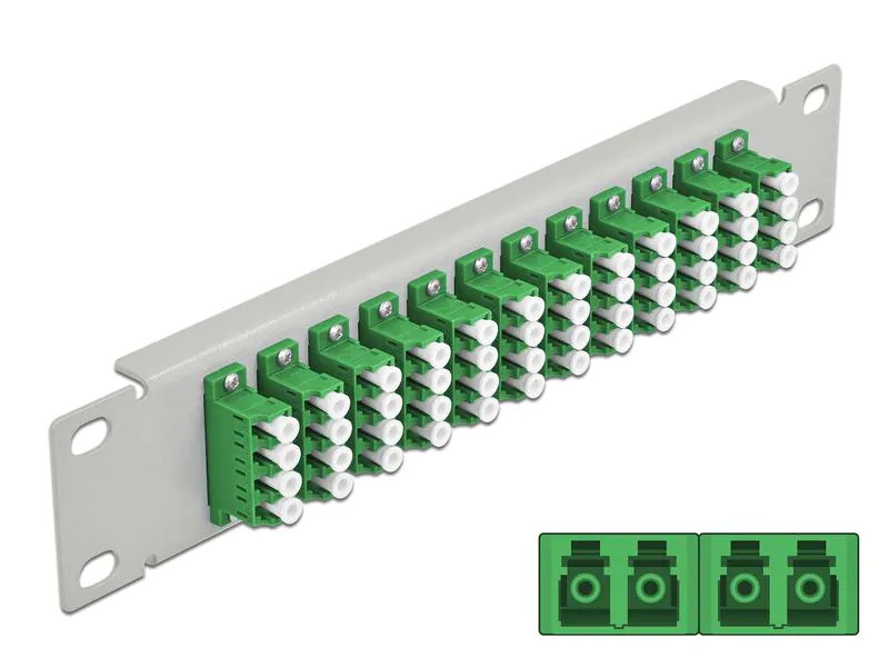 Delock Verteilerplatte 10″ LWL Patchpanel 12 Port LC Quad grau