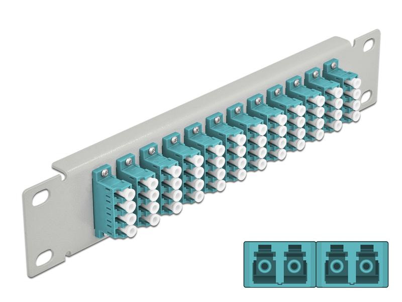 Delock Verteilerplatte 10″ LWL Patchpanel 12 Port LC Quad grau