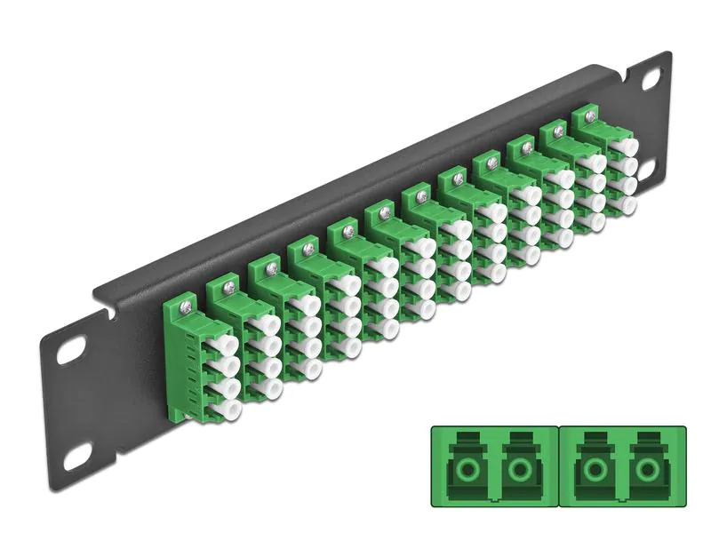 Delock Verteilerplatte 10″ LWL Patchpanel 12 Port LC Quad schwarz