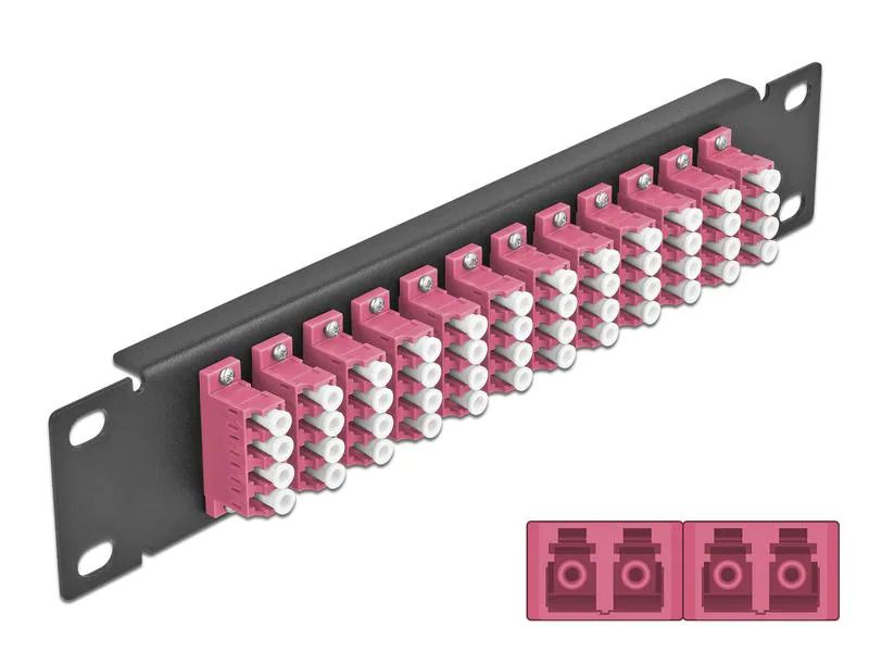 Delock Verteilerplatte 10″ LWL Patchpanel 12 Port LC Quad schwarz