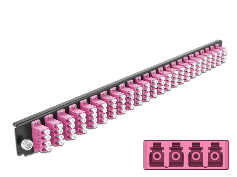 Delock Verteilerplatte Frontblende 24 Port LC Quad OM4 MM violett