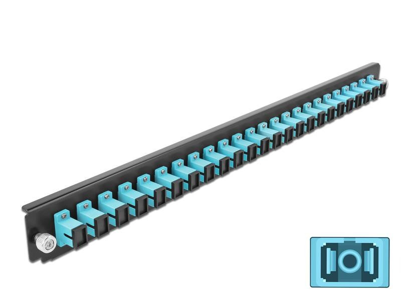 Delock Verteilerplatte Frontblende 24 Port SC Simplex aqua