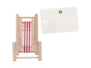 Rico Design Mini-Möbel Liegestuhl 4.5 x 7 cm 1 Stück, Rot/Weiss