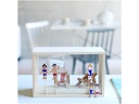 Rico Design Mini-Möbel Liegestuhl 4.5 x 7 cm 1 Stück, Rot/Weiss