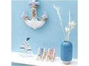 Rico Design Mini-Möbel Liegestuhl 5.5 x 8 cm, Blau-Weiss