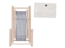Rico Design Mini-Möbel Liegestuhl 7 x 10 cm 1 Stück, Blau/Weiss