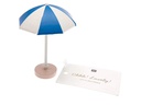 Rico Design Mini-Möbel Sonnenschirm 5.5 x 7.5 cm 1 Stück, Blau/Weiss