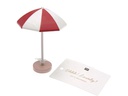 Rico Design Mini-Möbel Sonnenschirm 5.5 x 7.5 cm 1 Stück, Rot/Weiss