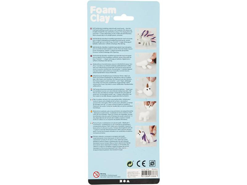 Creativ Company Modellier-Set Foam Clay 3 x 14 g Weiss; Lila; Pink