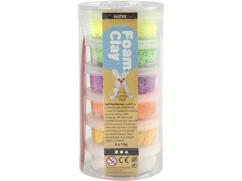 Creativ Company Modellier-Set Foam Clay 6 x 14 g Ostern