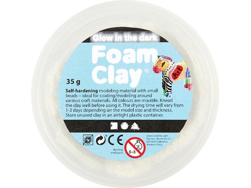 Creativ Company Modelliermasse Foam Clay 35 g Fluoreszierend Weiss