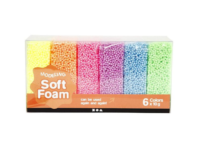Creativ Company Modelliermasse Soft Foam 6 x 10 g