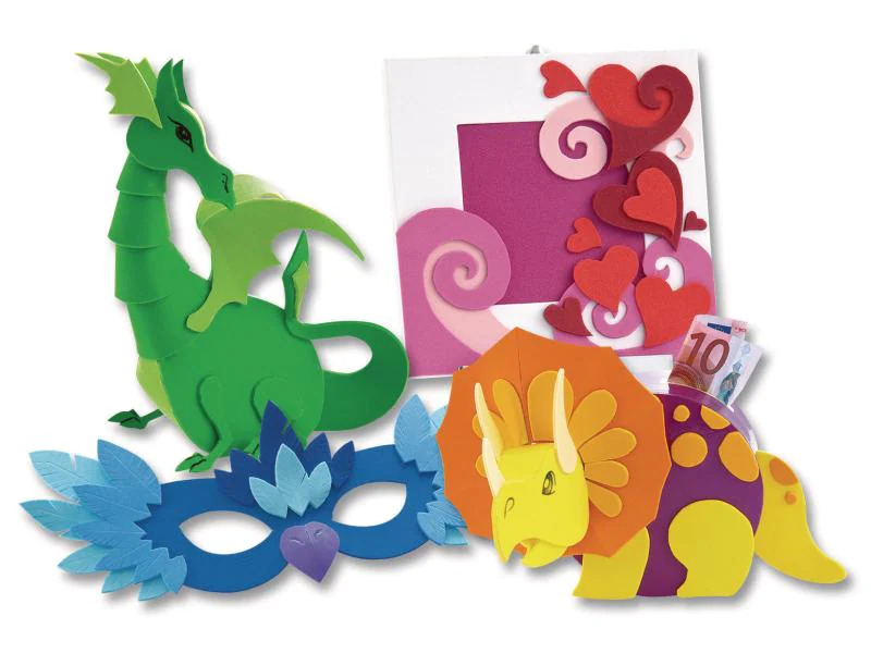 Folia Moosgummi-Set Ton in Ton Blau, 10 Stück