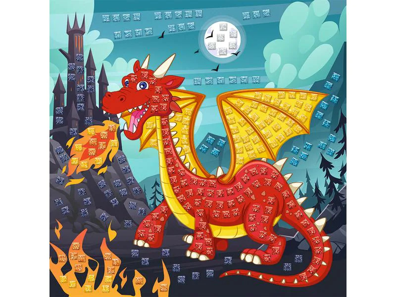 URSUS Moosgummi-Set Glitter Drache, Mehrfarbig