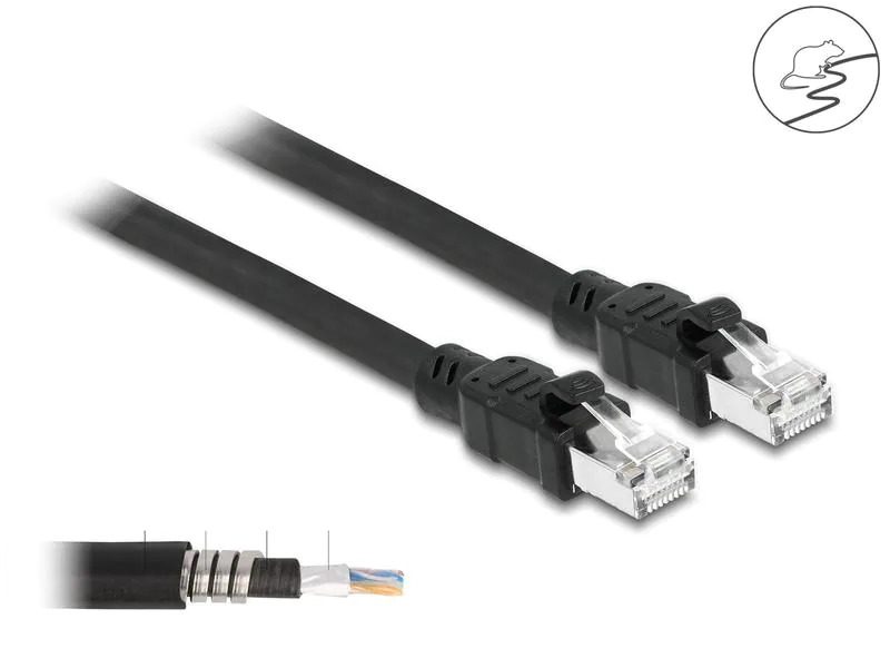 Delock Patchkabel Cat 6A, F/UTP, 0.5 m, Schwarz