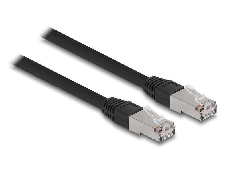 Delock Patchkabel Outdoor Cat 6A, S/FTP, 1 m, Schwarz