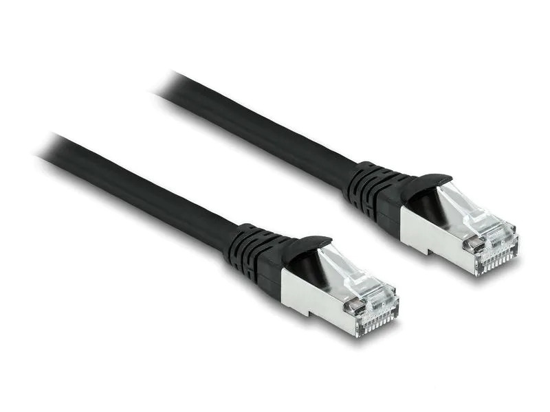 Delock Patchkabel Outdoor Cat 6A, S/FTP, 1 m, Schwarz