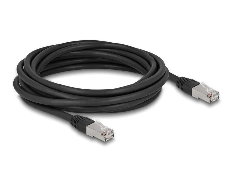 Delock Patchkabel Outdoor Cat 6A, S/FTP, 5 m, Schwarz