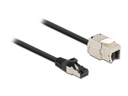 Delock Patchkabel RJ45 zu Keystone Cat 6A, S/FTP, 0.5 m, Schwarz