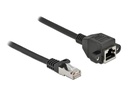 Delock Patchkabel Verlängerungskabel Cat 6A, S/FTP, 0.25 m, Schwarz