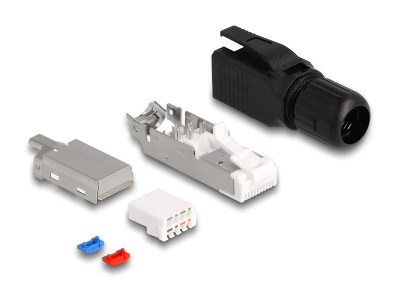 Delock Stecker RJ45 Cat.6A 1 Stück, Schwarz