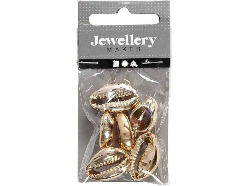 Creativ Company Perlen Muscheln, 20 mm, gold, 6 Stk.