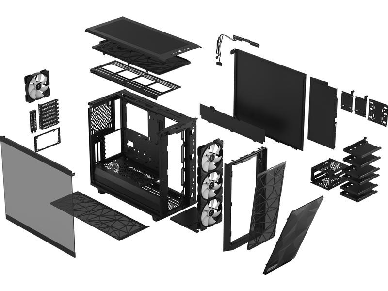 Fractal Design PC-Gehäuse Meshify 2 RGB TG Light Tint Schwarz