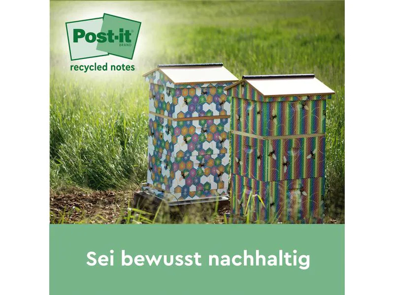Post-it Notizzettel Recycling Notes 7.6 x 7.6 cm, Blau