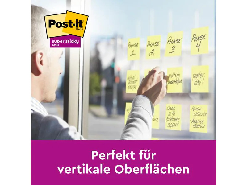 Post-it Notizzettel Super Sticky 7.6 x 7.6 cm, Gelb