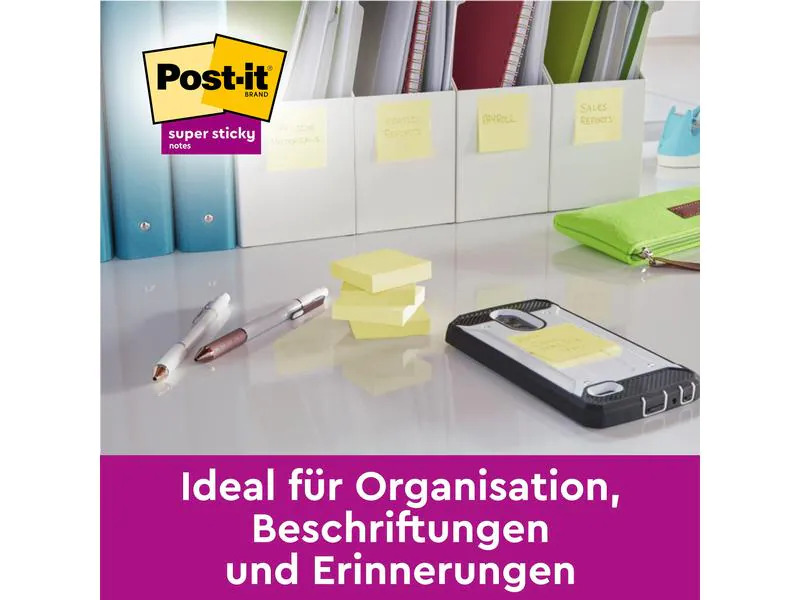 Post-it Notizzettel Super Sticky 7.6 x 7.6 cm, Gelb