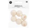 Rico Design Holzperlen Makramee Nature, 6 Stück