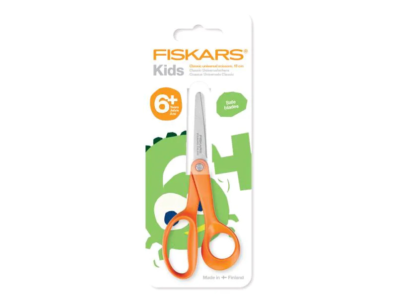 Fiskars Kinderschere Classic 13 cm abgerundet, Rostfreier Stahl