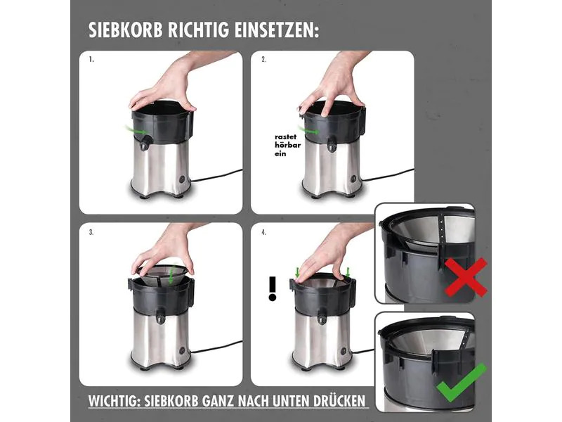Gastroback Entsafter Vital Juicer Pro Silber/Schwarz