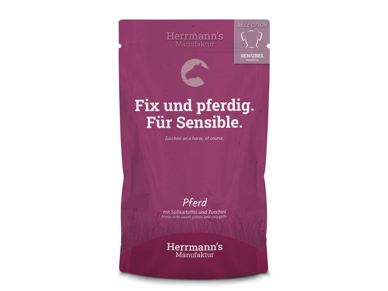 Herrmann's Nassfutter Sensibel Pferd, Süsskartoffel / Zucchini,15x150g