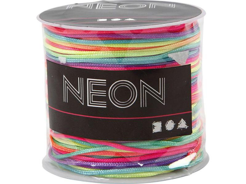 Creativ Company Macramé-Band 1 mm, Neon multi, 28 m