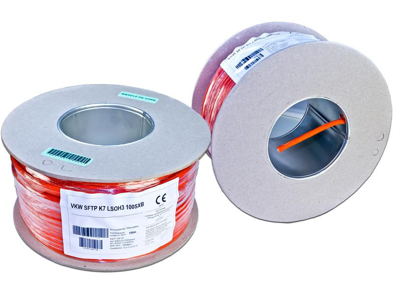 Wirewin Verlegekabel Cat 7, S/FTP, 100 m, Orange