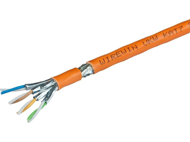 Wirewin Verlegekabel Cat 7, S/FTP, 100 m, Orange