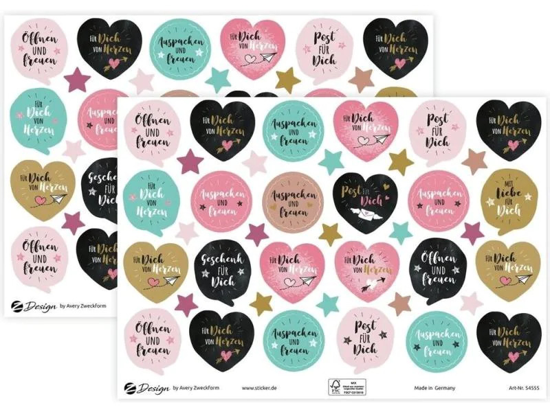 Avery Zweckform Motivsticker A5 DEKO Auspacken + Freuen