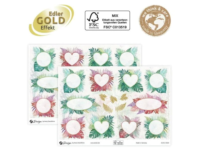 Avery Zweckform Motivsticker A5 DEKO Farne