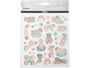 Creativ Company Glitzersticker 15 x 16.5 cm 1 Blatt, Einhorn/Kätzchen