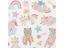 Creativ Company Glitzersticker 15 x 16.5 cm 1 Blatt, Einhorn/Kätzchen